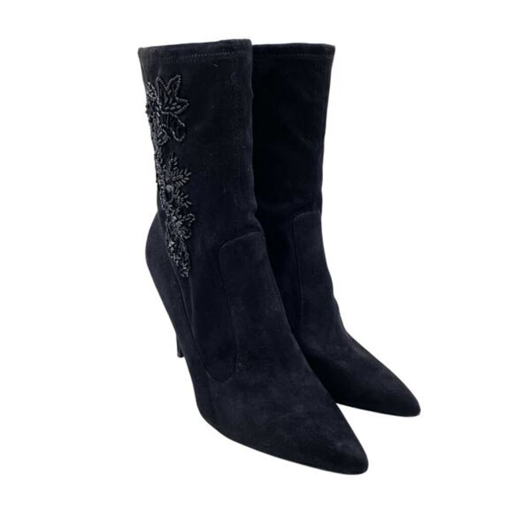 Nina Women's Dorella Pointed Toe Stiletto Heel Ankle‎ Beaded Dress Boots 9.5M